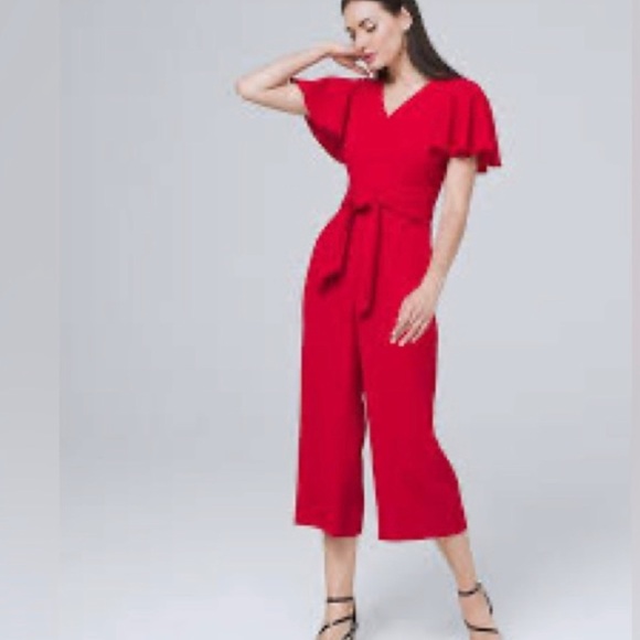 Tahari by Arthur Levine Pants - Red Tahari crepe jumpsuit- perfect